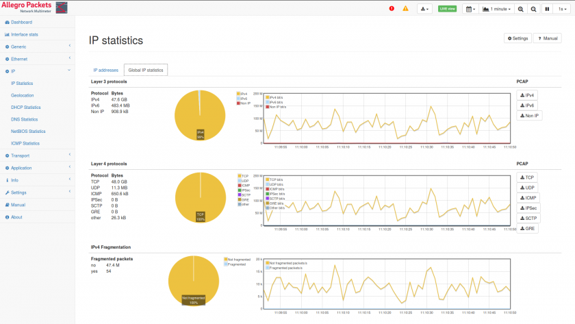 Allegro IP Statistics screenshot