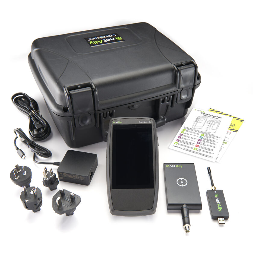 NetAlly CyberScope Air full kit contents