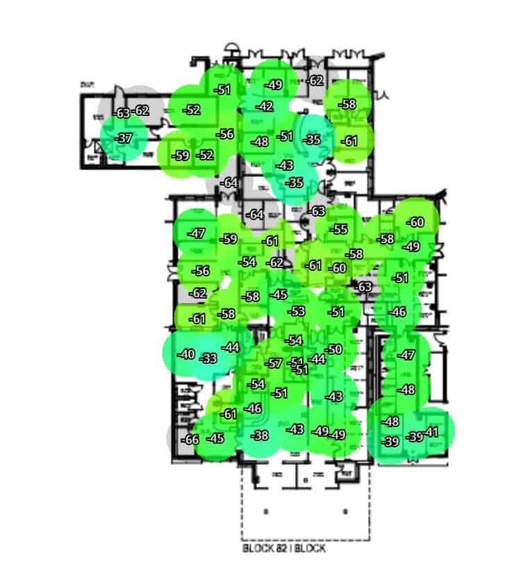 NetAlly Site Survey heat map in LinkLive